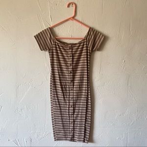 BROWN STRIPED DRESS